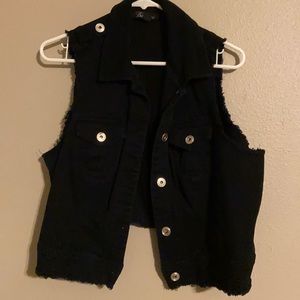 Black super soft denim vest xl